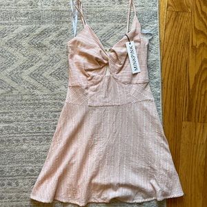 NWT MINKPINK mini keyhole dress pink/red stripes size small